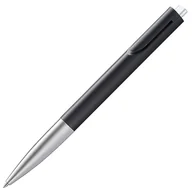 Długopisy - LAMY noto Długopis 283 – długopis w kolorze czarno-srebrnym z mechanizmem naciskowym – z wkładem o dużej pojemności – linia M, 1 sztuka (1 opakowanie) - miniaturka - grafika 1