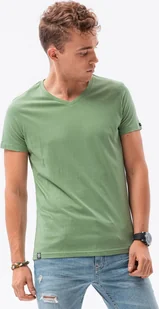 Ombre T-shirt męski bawełniany basic S1369 - zielony S - Koszulki męskie - miniaturka - grafika 1