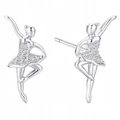 Biżuteria dla dzieci - Srebrne kolczyki baletnice sztyft wkrętki srebro próba 925 - miniaturka - grafika 1