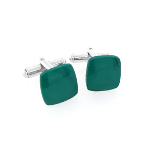 Spinki do mankietów Malachit (S493) Srebro [925] - Spinki do mankietów i krawatów - miniaturka - grafika 1