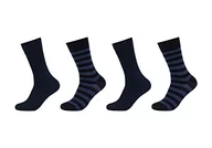 Skarpetki męskie - Camano Męskie skarpety Online Men ca-Soft Stripes 4-pak skarpet, granatowe, 39/42, grantowy, 39 EU - miniaturka - grafika 1
