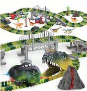 Zabawki konstrukcyjne - PARK DINOZAURÓW Tor Wyścigowy Dino Park 237 el. XXL +3 lata - miniaturka - grafika 1