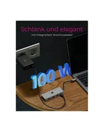 Stacje dokujące i replikatory portów - icybox Stacja dokująca IB-DK4012-CPD 9w1, 2x HDMI, 4K60Hz, 3xUSB, 100W PD,LAN, Czytnik kart - miniaturka - grafika 1