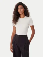 Koszulki i topy damskie - Calvin Klein T-Shirt LV044C216G Écru Regular Fit - miniaturka - grafika 1