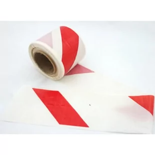 Taśma ostrzegawcza 100mm x 100m biało-czerwona - Akcesoria do pakowania - miniaturka - grafika 1