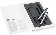 Ołówki - Lamy Zestaw logo matowy z długopisem 205 wraz z wkładem o dużej pojemności M 16 czarny i ołówkiem mechanicznym 105 z wkładem drobnym M 40 (0,7 mm) wraz ze skórzanym etui czarnym i opakowaniem na - miniaturka - grafika 1