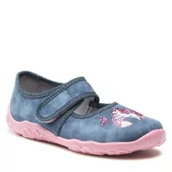 Buty dla dziewczynek - Kapcie Superfit 1-800282-8050 S Blue - miniaturka - grafika 1