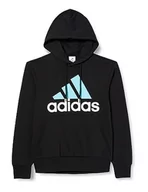 Bluzy męskie - adidas Męska bluza z kapturem Essentials z logo, Czarny, M - miniaturka - grafika 1