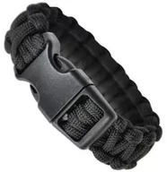 Akcesoria turystyczne - Paracord Bransoletka Linka Survivalowa Czarna L - miniaturka - grafika 1