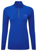 Bluzy sportowe damskie - RONHILL bluza biegowa damska CORE THERMAL 1/2 ZIP TEE cobalt/thistle - miniaturka - grafika 1
