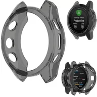 Akcesoria do smartwatchy - Silikonowe Ochronne Etui Do Garmin Fenix 7S Case Nakładka Obudowa Pokrowiec Czarny Transparentny - miniaturka - grafika 1