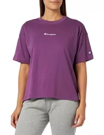 Koszulki i topy damskie - Champion Legacy American Classics W-Script Logo Light Cotton Jersey S-s Boxy Crewneck Koszulka damska, Fioletowy Zestaw, XL - miniaturka - grafika 1