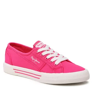 Trampki damskie - Pepe jeans Tenisówki PLS31287 Disco Pink 356 - grafika 1