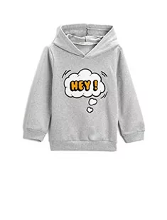 Koton Chłopięca bluza z kapturem Soft Shearling Applique Detail, szary (023), 9-10 lat - Bluzy dla chłopców - miniaturka - grafika 1