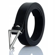 Paski - Skórzany DAMSKI Pasek Gracio Srebrna Klamra 105cm - miniaturka - grafika 1