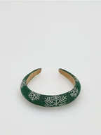 Ozdoby do włosów - Reserved - Opaska z kryształkami - ciemnozielony - miniaturka - grafika 1