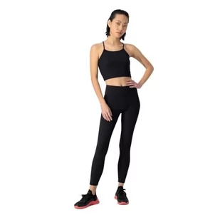Champion Damskie sportowe C-Sport Quick Dry 2 x 2 rozciągliwe prążkowane legginsy do jogi z wysokim stanem, czarne, L - Legginsy - miniaturka - grafika 1