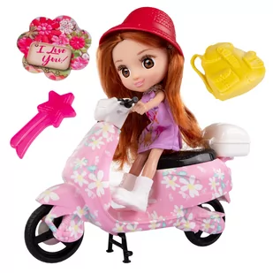 Lalka Na Motorze Skuterze Akcesoria Grzebień - Lalki dla dziewczynek - miniaturka - grafika 1