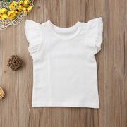 Bluzki dla niemowląt - Slowmoose Newborn Baby Fly Rękawy Top, Bawełna Stroje Sunsuit Biały 3T - miniaturka - grafika 1