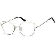 Okulary korekcyjne, oprawki, szkła - Okulary oprawki korekcyjne kocie oczy zerówki Sunoptic L119G jasny grafit - miniaturka - grafika 1