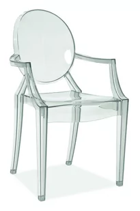 Fotel biurowy, krzesło biurowe Signal Meble Krzesło plastikowe LUIS transparentne - Fotele i krzesła biurowe - miniaturka - grafika 1