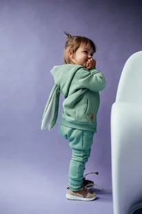 Bluza z kapturem z uszami królika dla dziecka zielona - Bluzy dla chłopców - miniaturka - grafika 1