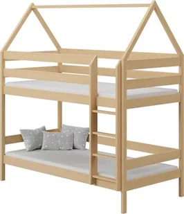 Elior Skandynawskie łóżko piętrowe z naturalnego drewna, sosna - Zuzu 3X 180x90 cm - Łóżka dla dzieci i młodzieży - miniaturka - grafika 1