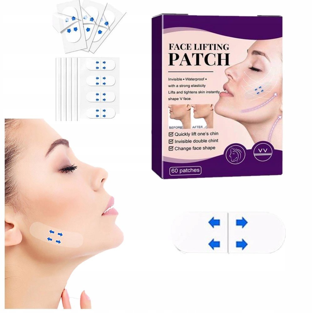 PLASTRY KOREKCYJNE NACIAGAJĄCE SKÓRĘ TWARZY LIFTING 60 SZT FACELIFTING