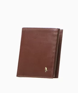 PUCCINI Brązowy skórzany portfel męski z zabezpieczeniem RFID - Portfele - miniaturka - grafika 1