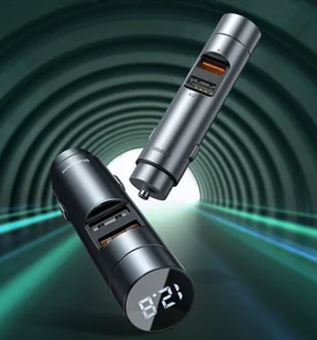 Baseus Transmiter FM Bluetooth 5.0 ładowarka samochodowa 2x USB 3 A 18 W PPS Quick Charge 3.0 AFC FCP szary (CCNLZ-C0G) - Ładowarki samochodowe - miniaturka - grafika 11