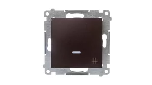 Kontakt Simon KONTAKT - SIMON Łącznik krzyżowy z podświetleniem brąz mat DW7L.01/46 - Wyłączniki światła i elektryczne - miniaturka - grafika 1