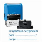 Pieczątki - Pieczątka, pieczątki ZA ZGODNOŚĆ Z ORYGINAŁEM DATA PODPIS 14x36, Colop 20 - miniaturka - grafika 1