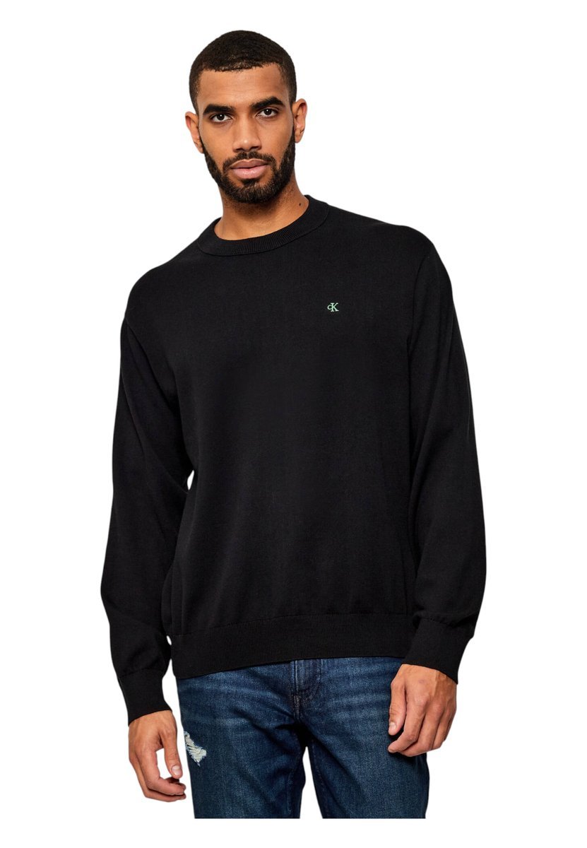 Maglione Con Monogramma In Cotone Taglio Relaxed Uomo Calvin Klein Jeans