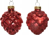 Bombki - Bombki choinkowe świąteczne szyszki czerwone 6 szt. - miniaturka - grafika 1