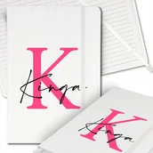 Notesy i bloczki - Notes Notatnik Biały A5 Dziennilk z Gumką w Linie TWÓJ INICJAŁ IMIĘ Wzory - miniaturka - grafika 1