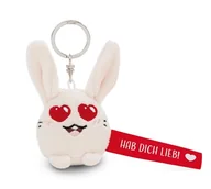 Plecaki - NICI 62050 breloczek do kluczy z motywem króliczka "Hab Dich lieb" 5 cm biały towarzysz do plecaka lub torby, uchwyt na klucze dla małych i dużych 62050 - miniaturka - grafika 1