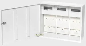 Rozdzielnica P/T licznikowa 3x1F drzwi pełne z zamkiem + miejsce na 18 zabezpieczeń RW-S-3L-18"Z" - Rozdzielnie elektryczne - miniaturka - grafika 1