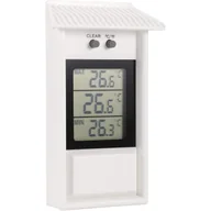 Stacje pogodowe - Elektroniczny termometr zewnętrzny, termometr do pomiaru temperatury maksymalnej i minimalnej w szklarniach, odpowiedni do szklarni ogrodowych (biały - miniaturka - grafika 1