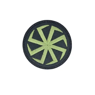 Patch Kołowrót Słowian Zielony 75mm x 75mm - Odzież taktyczna i umundurowanie - miniaturka - grafika 1