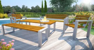 Komplet klasycznych mebli do ogrodu 150cm 24 kolory F3-K15 - Meble ogrodowe - miniaturka - grafika 1