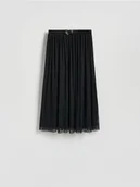 Spódnice - Reserved - Plisowana spódnica z paskiem - czarny - miniaturka - grafika 1