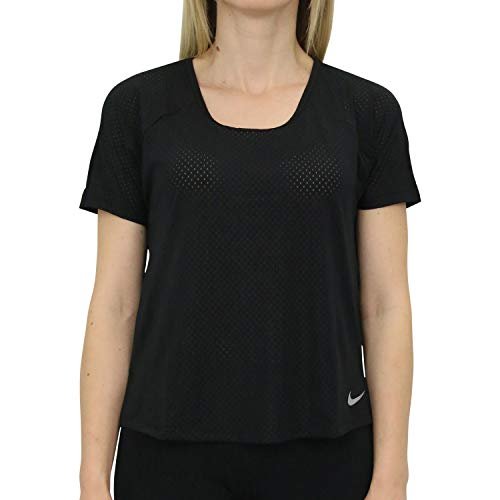 Nike Damski top do biegania Breathe Miler Black/Reflective Silver S