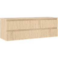 Szafki łazienkowe - Mexen Rivel szafka łazienkowa podumywalkowa 140 cm z blatem, 2 szuflady, ryflowana , dąb - 91A20-14047-2-BFFC81 - miniaturka - grafika 1