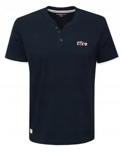 T-SHIRT Męski Koszulka w Serek GRANATOWA Bawełniana FREAK XXL Pako Jeans - Koszulki męskie - miniaturka - grafika 1