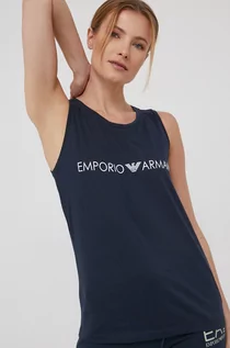 Koszulki i topy damskie - Emporio Armani Underwear Underwear top plażowy bawełniany kolor granatowy - grafika 1