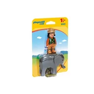 Klocki - Playmobil 1.2.3 - Zookeeper with Elephant 9381 - miniaturka - grafika 1