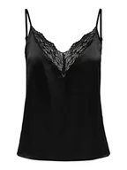 Koszulki i topy damskie - ONLY Women's ONLVICTORIA SL LACE Mix Singlet NOOS WVN Top, czarny, M, czarny, M - miniaturka - grafika 1