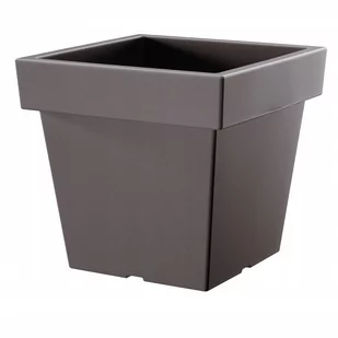 Prosperplast Donica LOFLY SQUARE LOW DLOFL240+podstawka szara - Donice - miniaturka - grafika 1