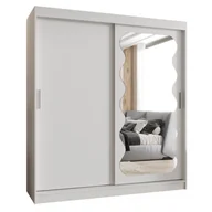 Szafy - Szafa przesuwna garderoba z lustrem do sypialni SPOTI 180 artisan, biały, czarny, kaszmir, sonoma - miniaturka - grafika 1