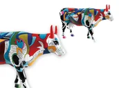 Figurki dekoracyjne - Cowparade New York 2000, Ziv's Udderly Cool Cow, autor: Marcie Ziv. - miniaturka - grafika 1